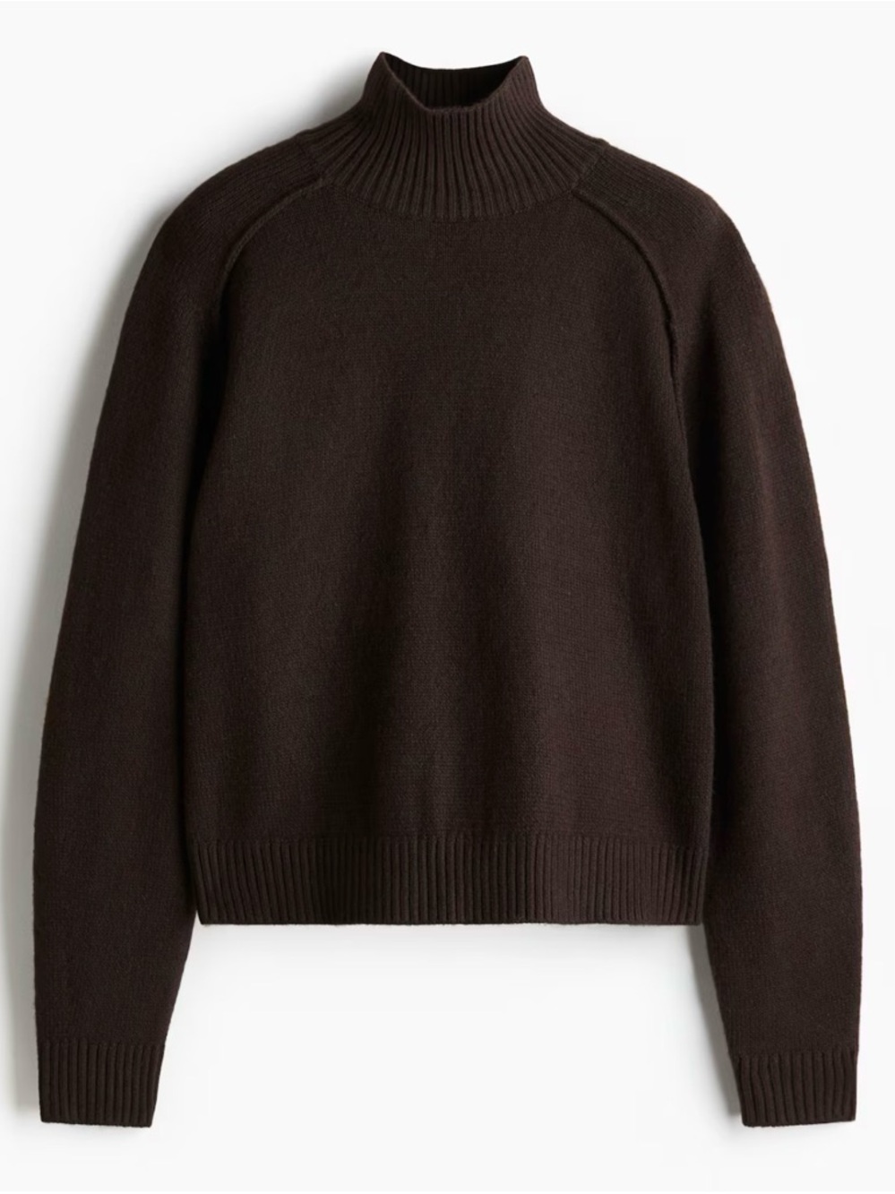 H&M Women's Dark Brown Cowl/Mock Neck Sweater